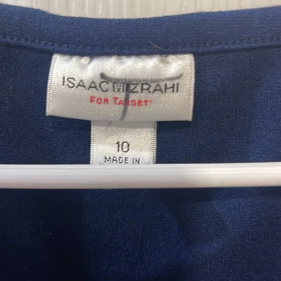 Isaac Mizrahi Navy Blue Sleeveless Dress with Stripes - Picture 2 of 4